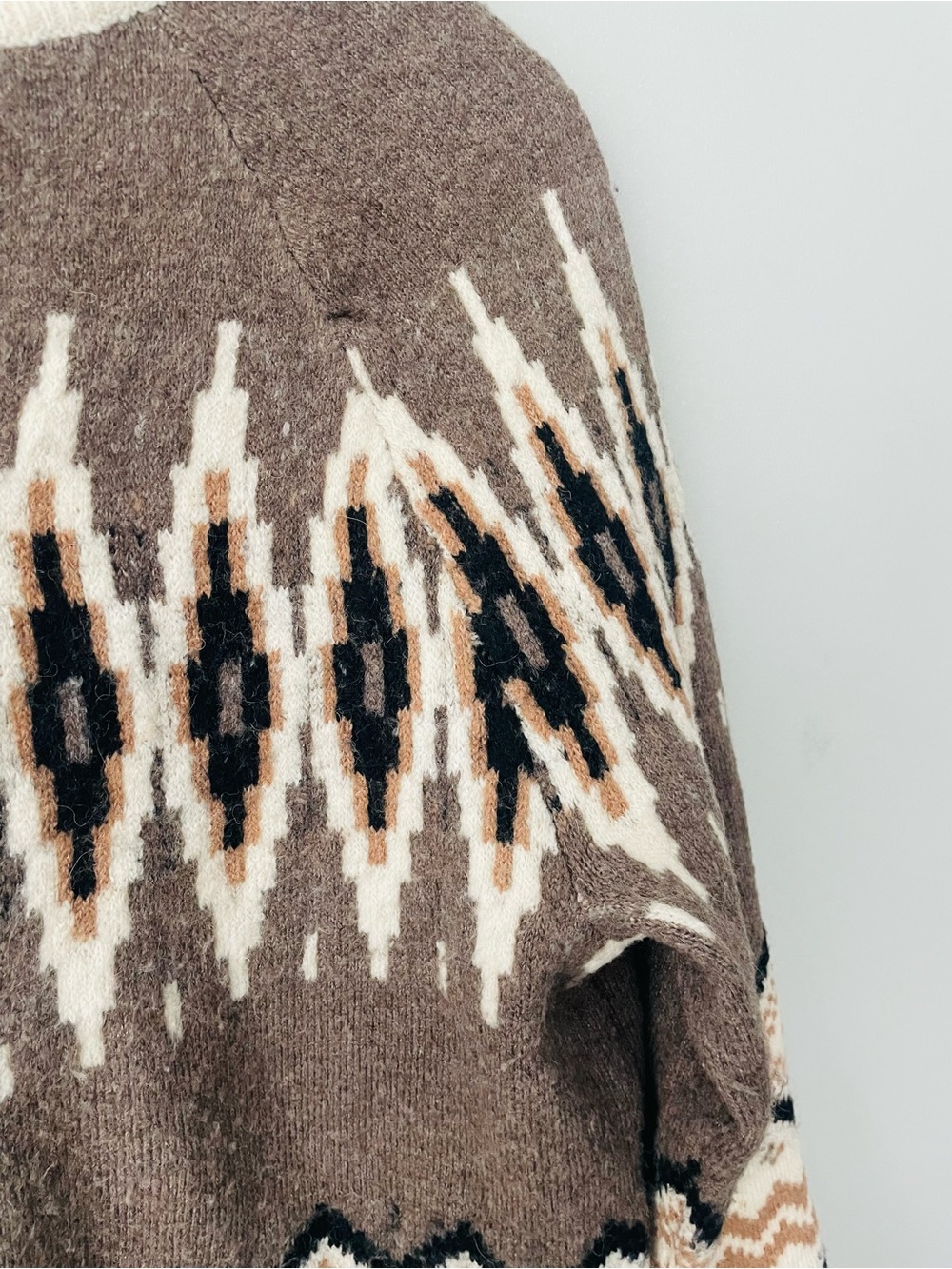 J. Crew Brown & Cream Fair Isle Knit Cardigan Sweater RARE - Picture 5 of 8